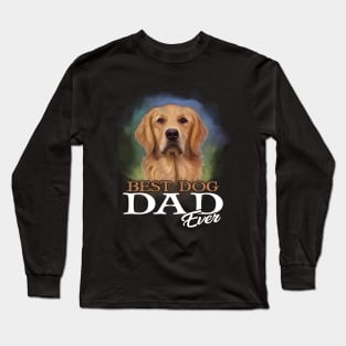 Mens Best Dog Dad Ever Golden Retriever Tshirt Father_s Day Gifts Long Sleeve T-Shirt